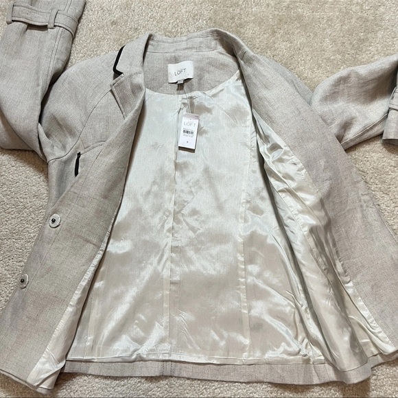 Ann Taylor Loft Linen Blazer Beige Cape Back Women's Size 8 - Picture 8 of 16